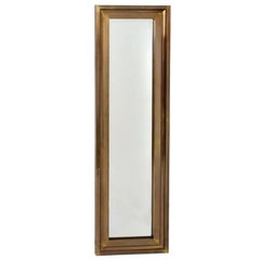 Tall Thin Brass Frame Entry Mirror by Mastercraft