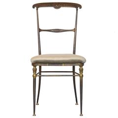 Antique Bronze and Velvet Elegant Dining Chair