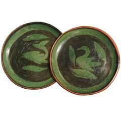 Vintage Patamban Pottery Plates from Michoacán, Mexico