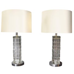 Used Beveled Glass Table Lamps