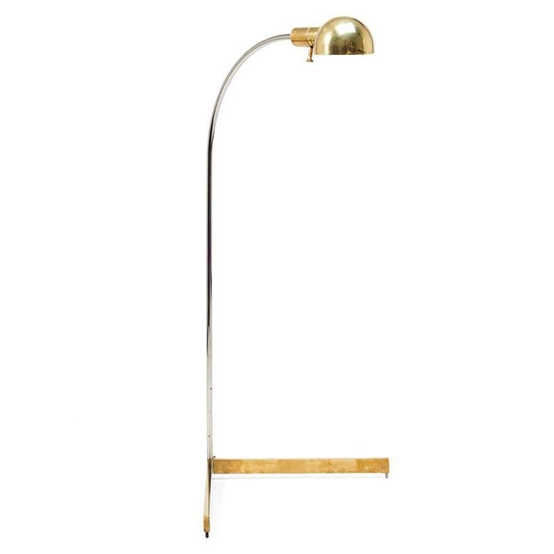 Cedric Hartman Brass and Chrome Reading Lamp For Sale