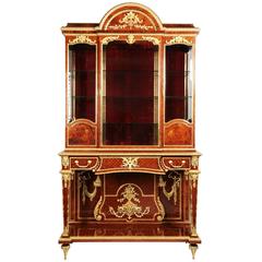 Palatial Louis XVI Style Ormolu Mounted Kingwood and Vernis Martin Style Vitrine