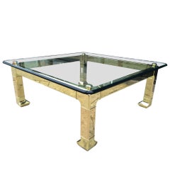 Solid Polished Brass Coffee Table by Mastercraft
