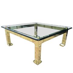 Solid Polished Brass Coffee Table by Mastercraft 3