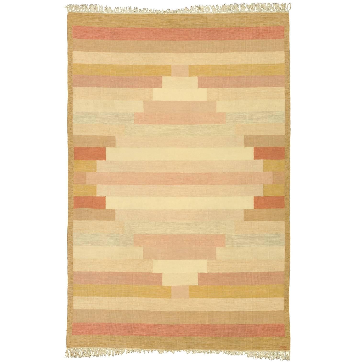 20th Century Swedish Flat-Weave Carpet by Anne Marie Boberg For Sale