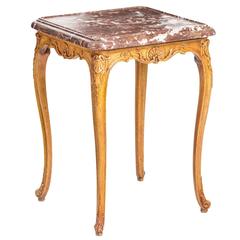 Louis XV Table, Oak and Marble, France, 18th Century 1