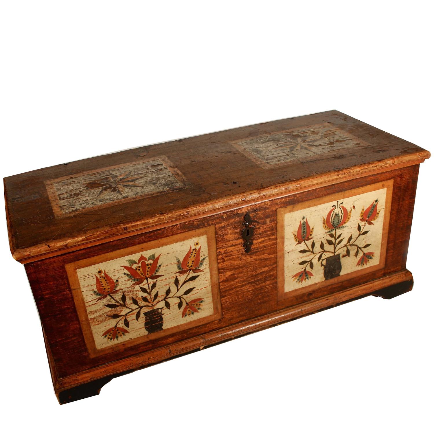 Rare Painted Blanket Chest at 1stdibs