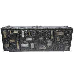 Paul Evans Bronzed Resin and Steel Cabinet