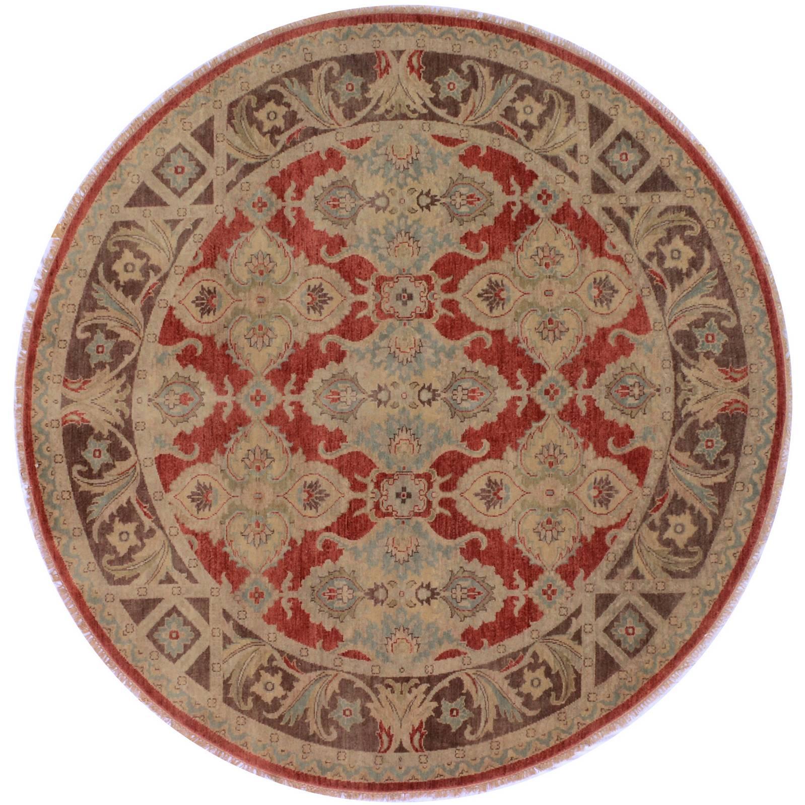 Round Red Traditional Rug For Sale