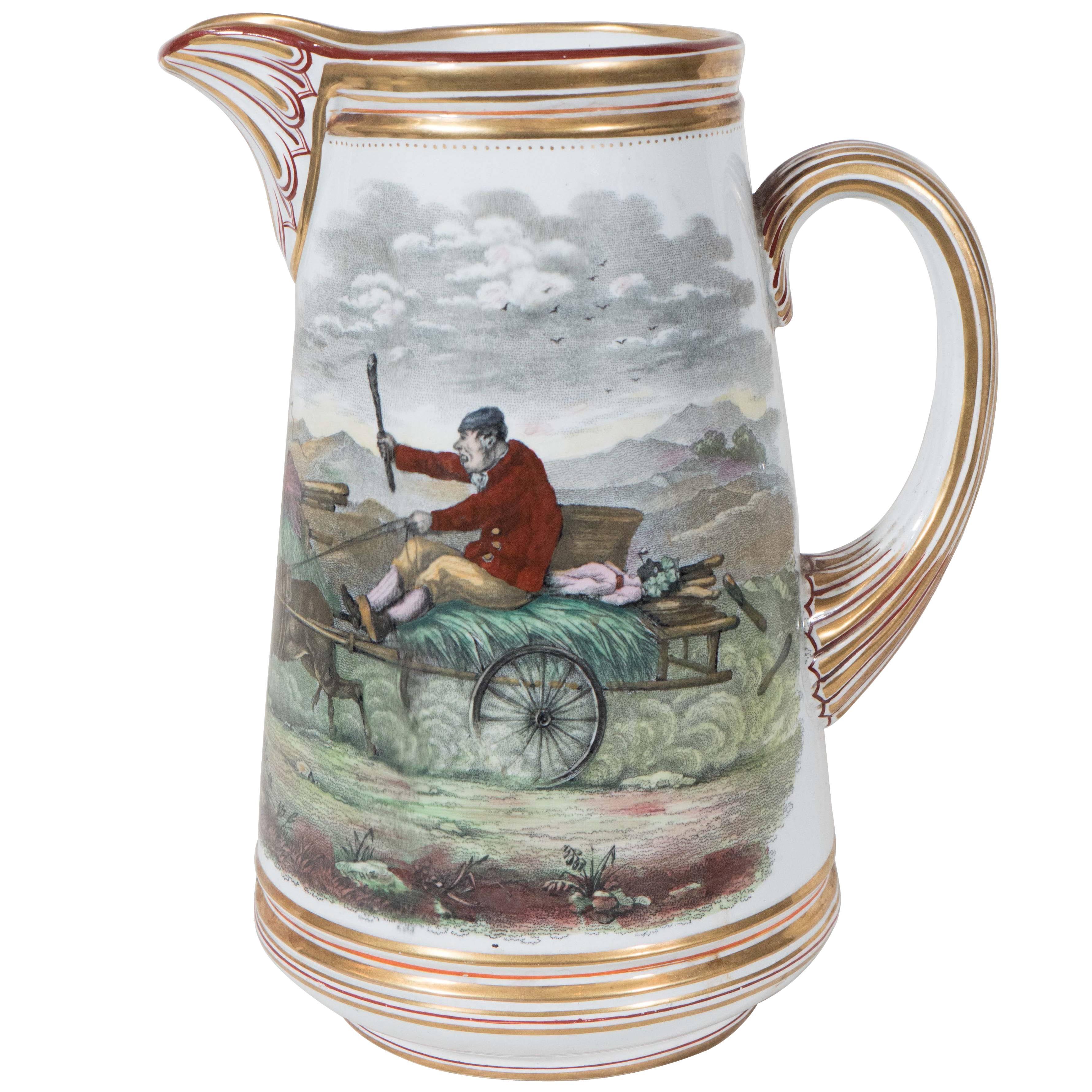 Antique Copeland Jug "Going to the Derby”
