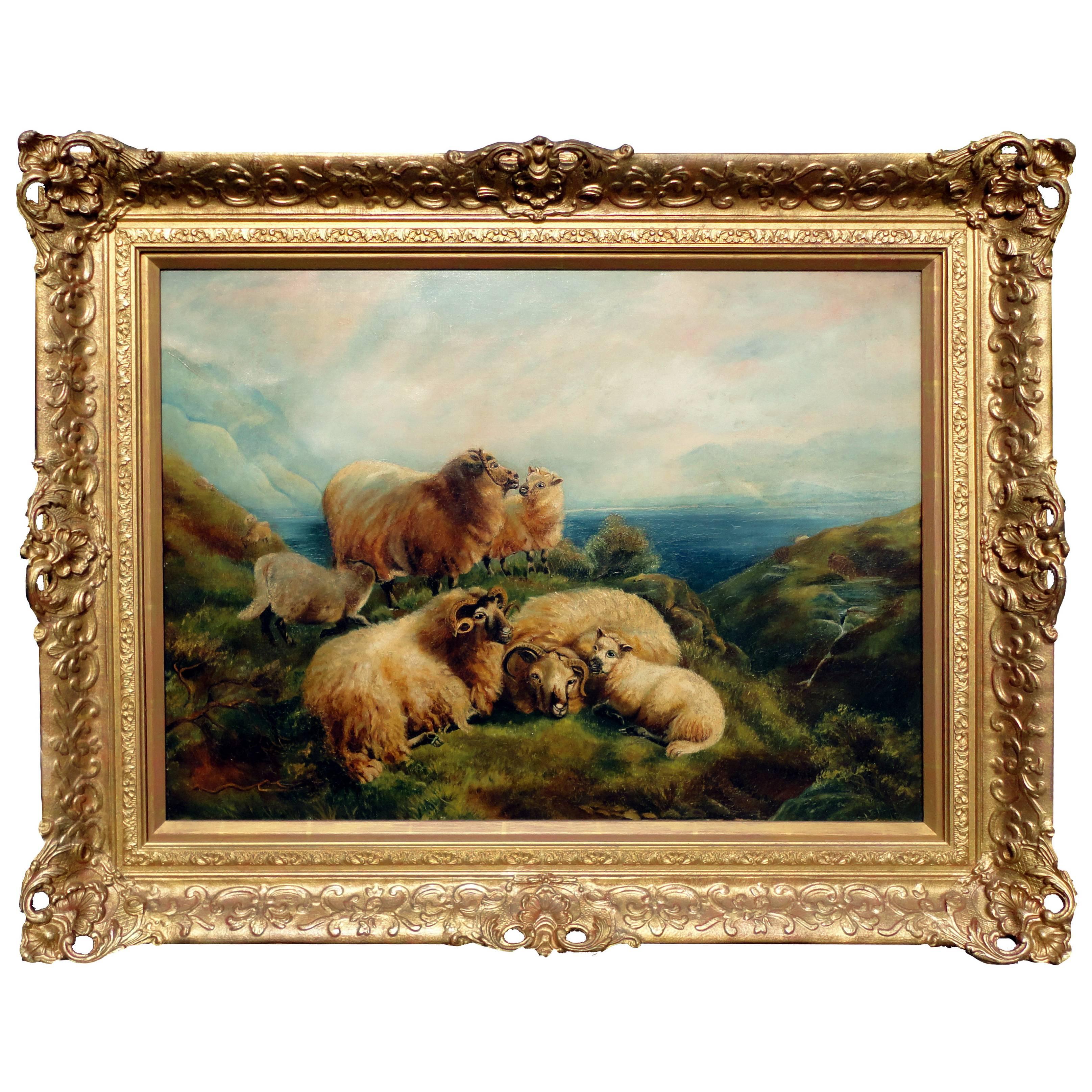 Highland Scene with Sheep For Sale