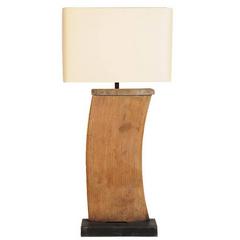 Vintage French Industrial Iron Fragment circa 1930 Custom Mounted as a Lamp