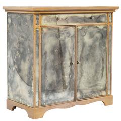 Chic Antique Mirrored Two-Door Cabinet