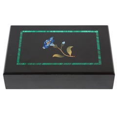 Onyx Pietra Dura Floral Hinged Box