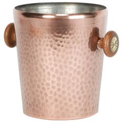 Retro Swiss Copper and Walnut Ice Bucket by Stöckli Netstal, 1950