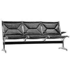 Eames for Herman Miller Tandem Sling Bench in Black Edelman Leather