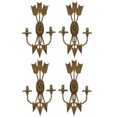 Set of Four French Arrow Sconces