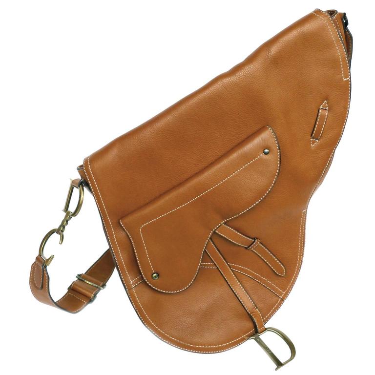 tan dior saddle bag
