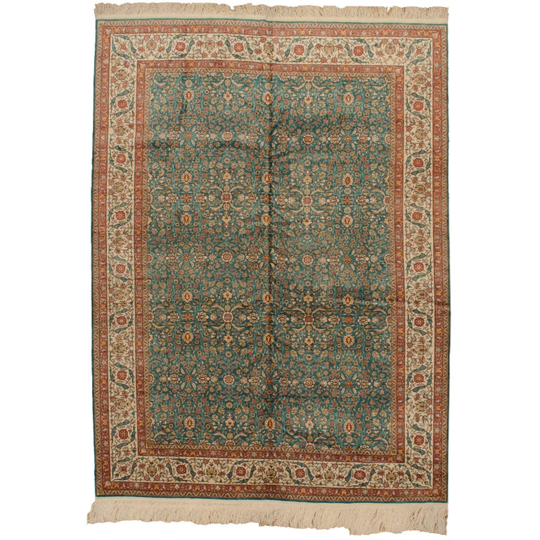 Antique Turkish Hereke Silk Rug For Sale At 1stdibs
