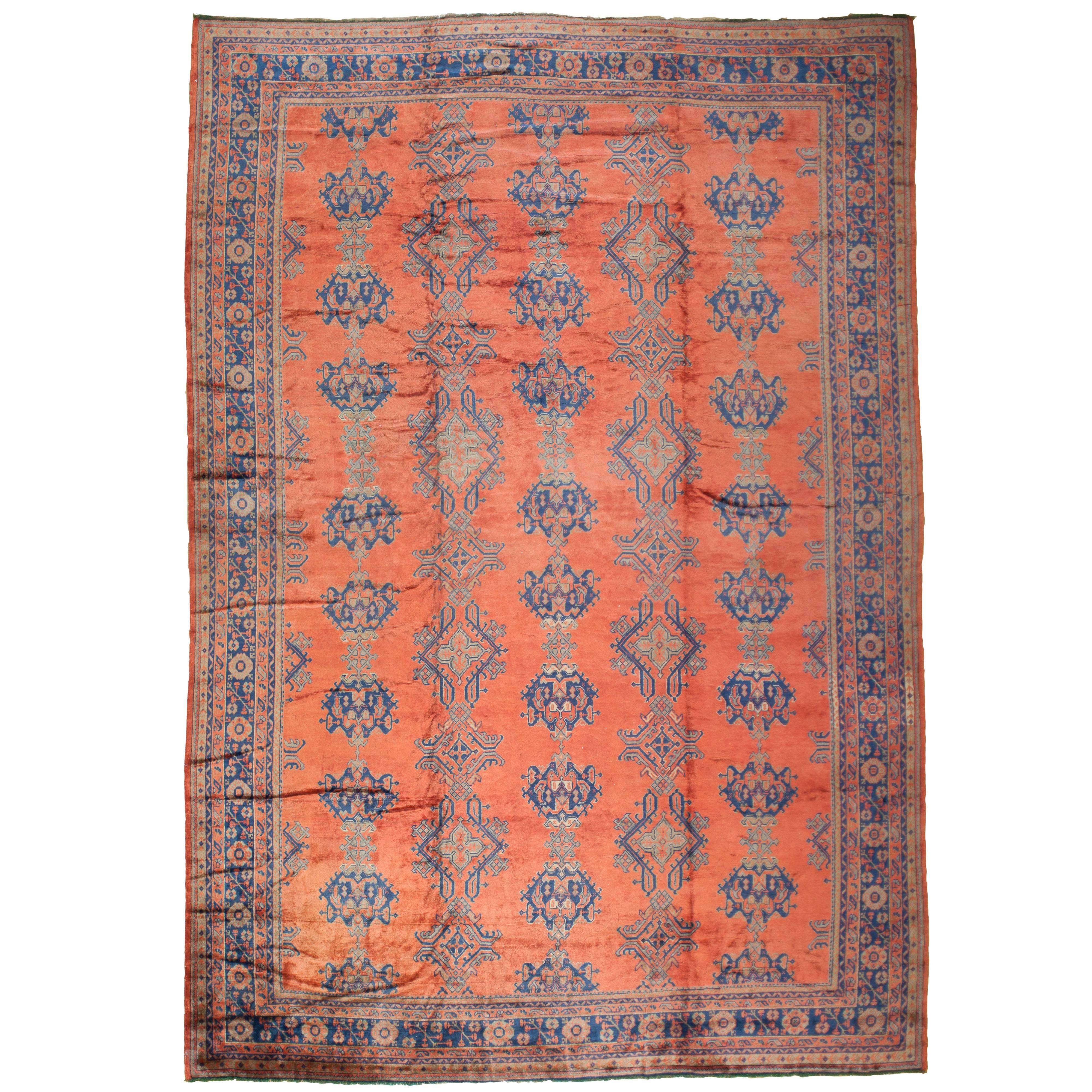 Antique Turkish Oushak Rug For Sale