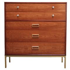 Kipp Stewart for Drexel Chest of Drawers with Anodized Brass Aluminum Base