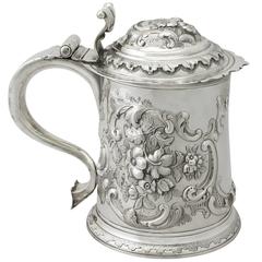 Britannia Standard Silver Tankard, Antique Queen Anne