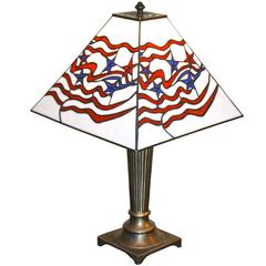 Calder-esque 'Spirit of the United States' Stained Glass Lamp