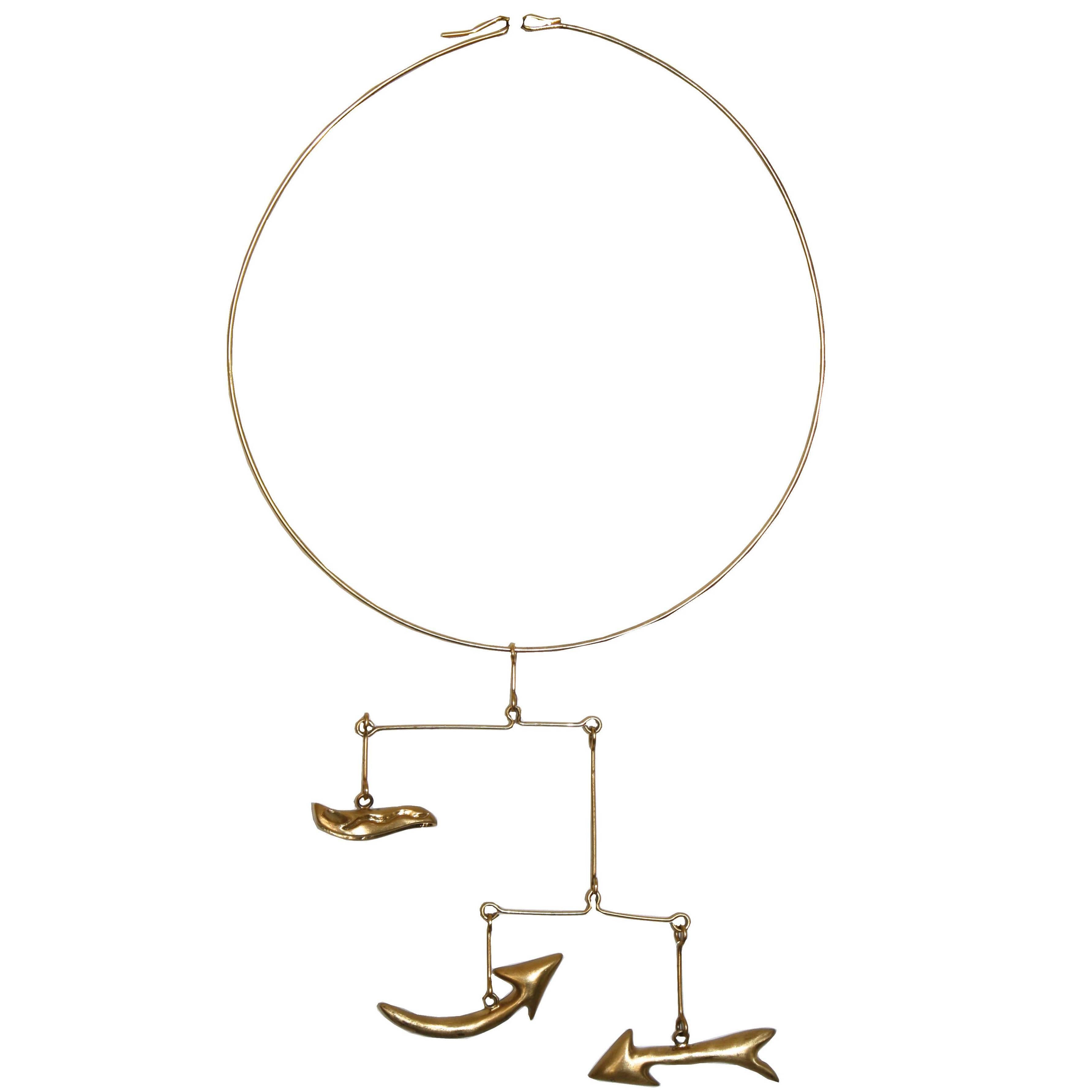 Calder Brass Mobile Necklace