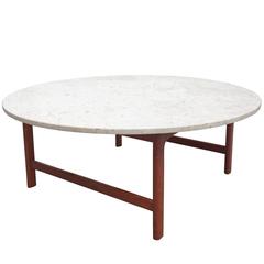 DUX Coffee Table with Travertine Top