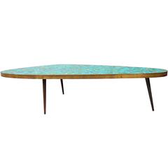 Italian Mosaic and Brass Coffee Table by Luberto