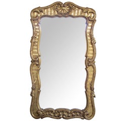 Well-Carved & Good Quality English George II Baroque Style Giltwood Mirror
