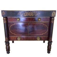 Antique American Empire Mahogany Washstand/ Bar Cabinet, circa 1835, New York