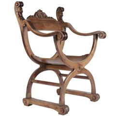 Dagobert or Curule Armchair from the End of the 19th Century