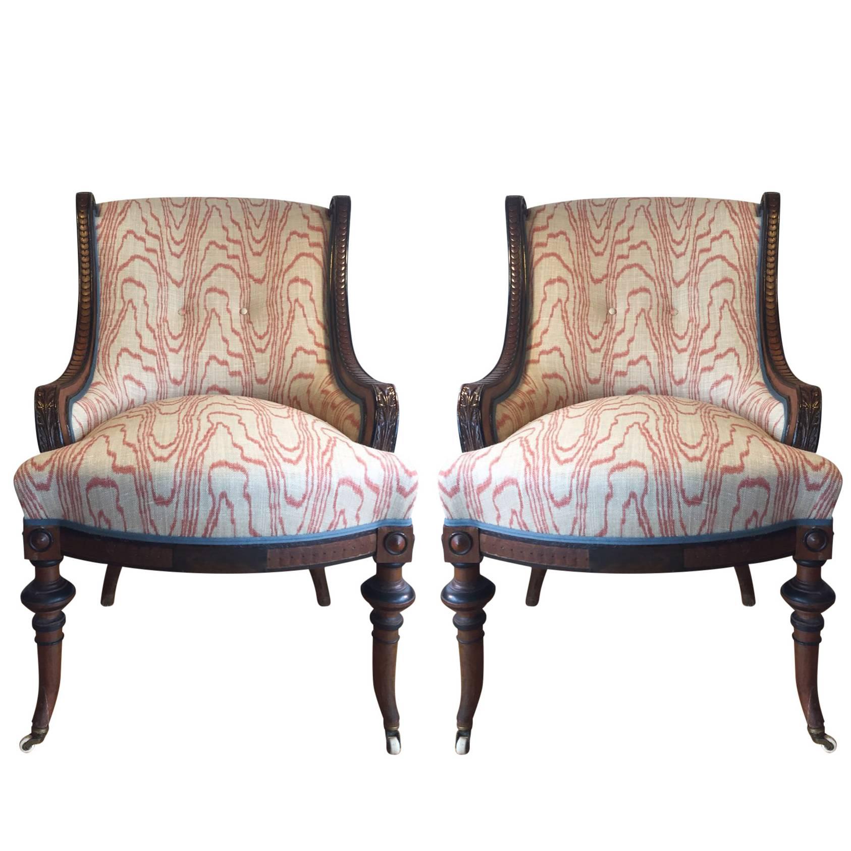 17th Century Victorian Walnut Nursing Chairs For Sale