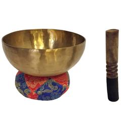 Large Solid Brass Traditional Tibetan Singing Bowl