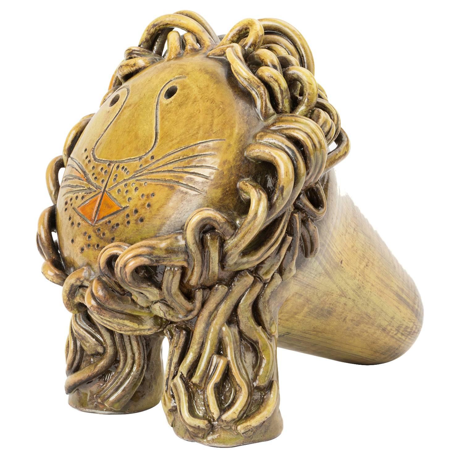 Bitossi Ceramiche Lion Sculpture by Aldo Londi, Limited Edition, 2016 For Sale
