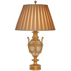 French 19th Century Louis XVI Style Ormolu and Silvered Bronze Lamp