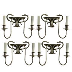 Set of Eight French Silver Wall Sconces