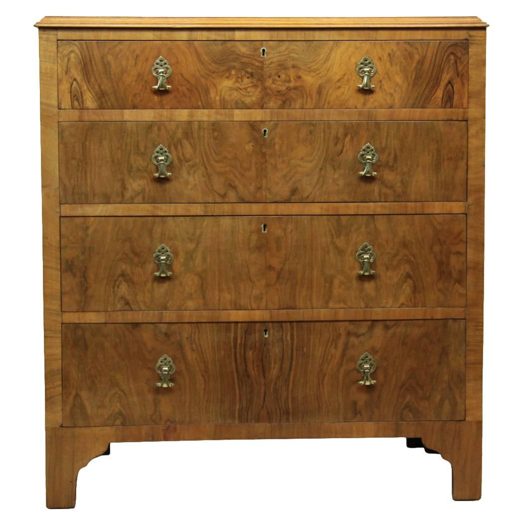 Art Deco Walnut Chest of Drawers, circa 1930