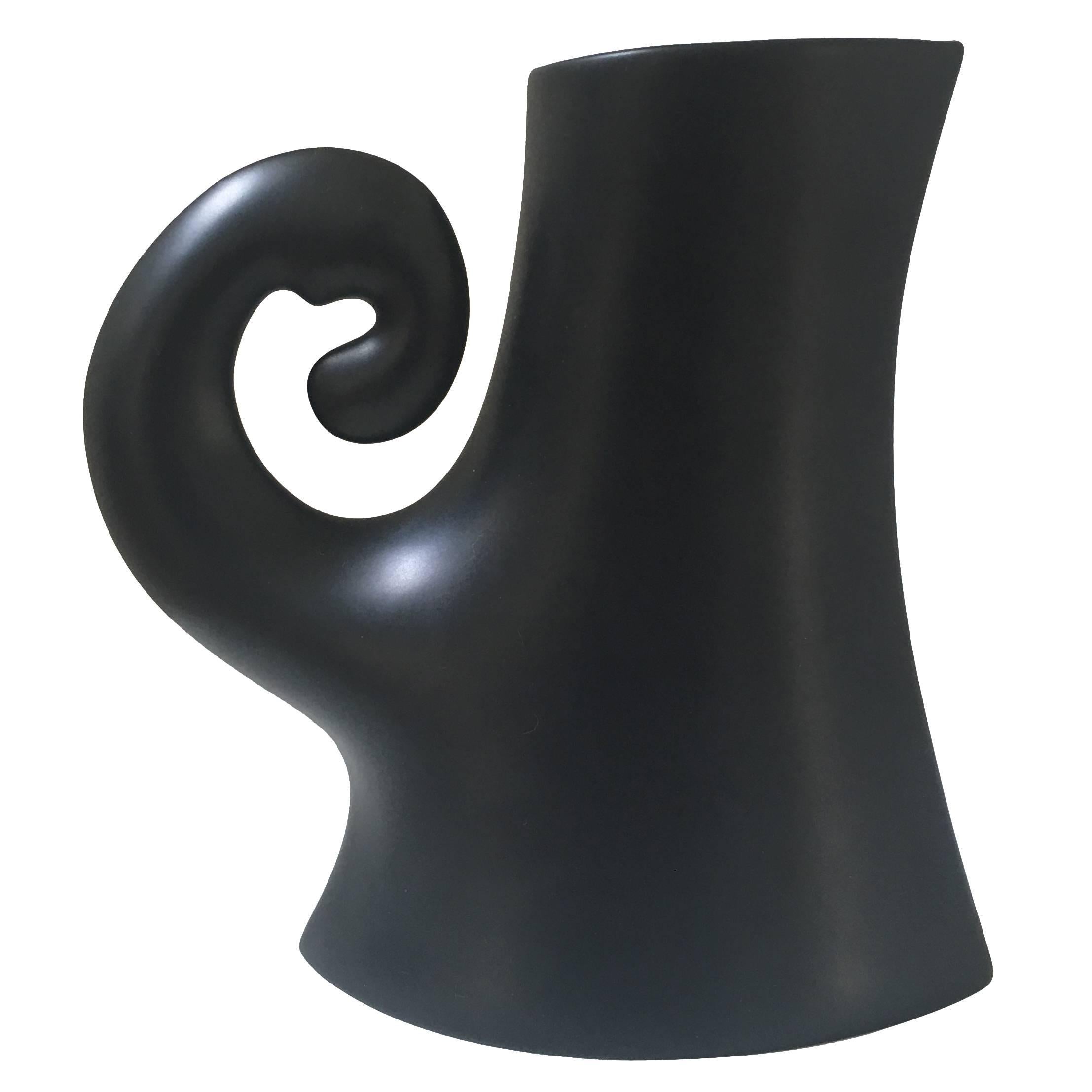 Rosenthal Studio-Line Black Sculptural Ceramic Pitcher For Sale