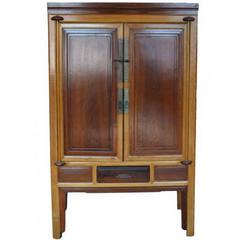 Antique Chinese Large Brown Lacquer Cabinet or Armoire