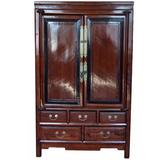Antique Blackwood and Rosewood Lacquered Cabinet from 19th Century China