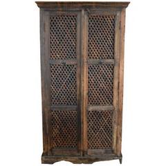 Antique Carved Indian Cabinet / Armoire