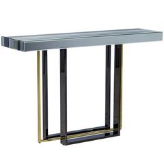 Striped Mirrored Console Table