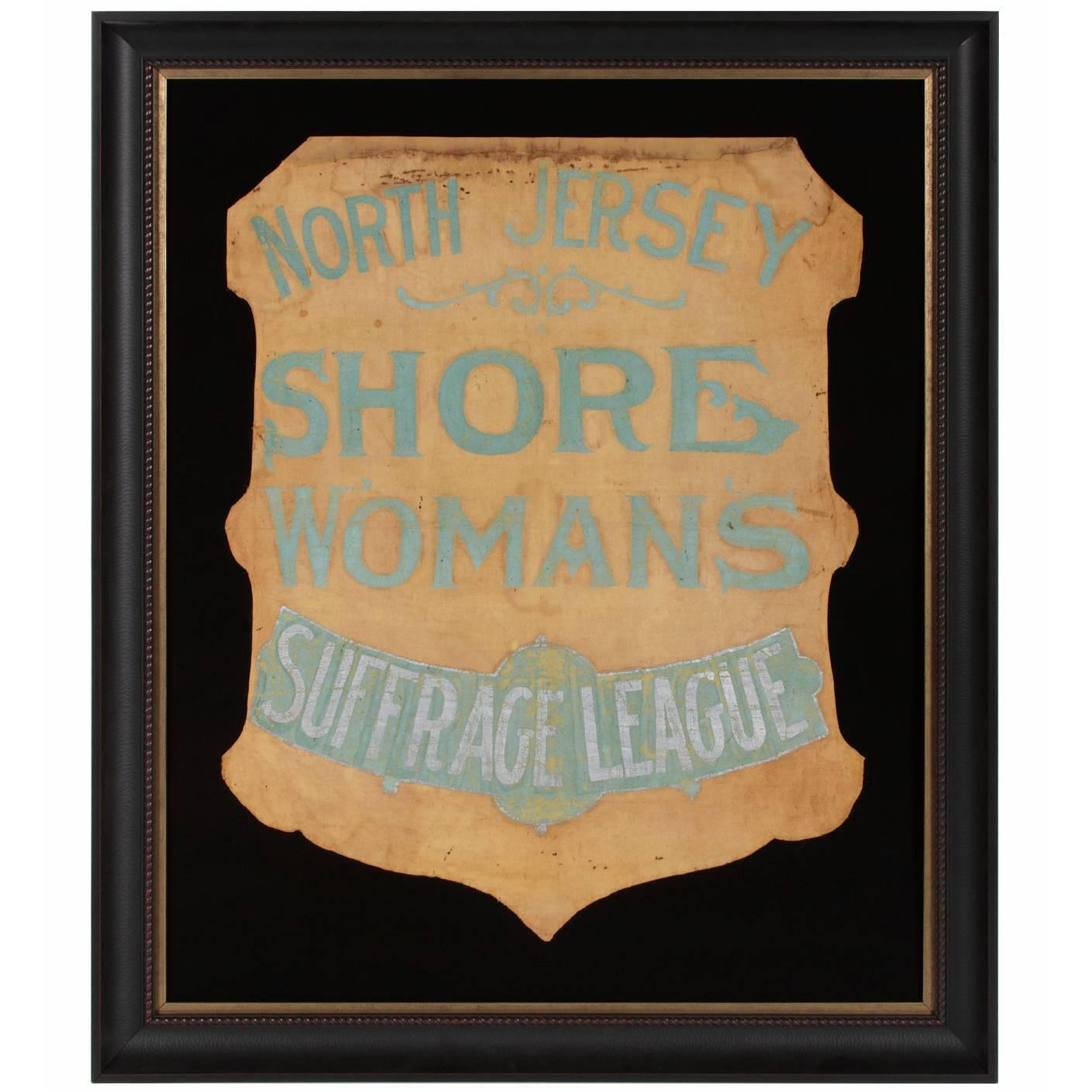Shield-Shapped Banner from the North Jersey Shore Woman's Suffrage League