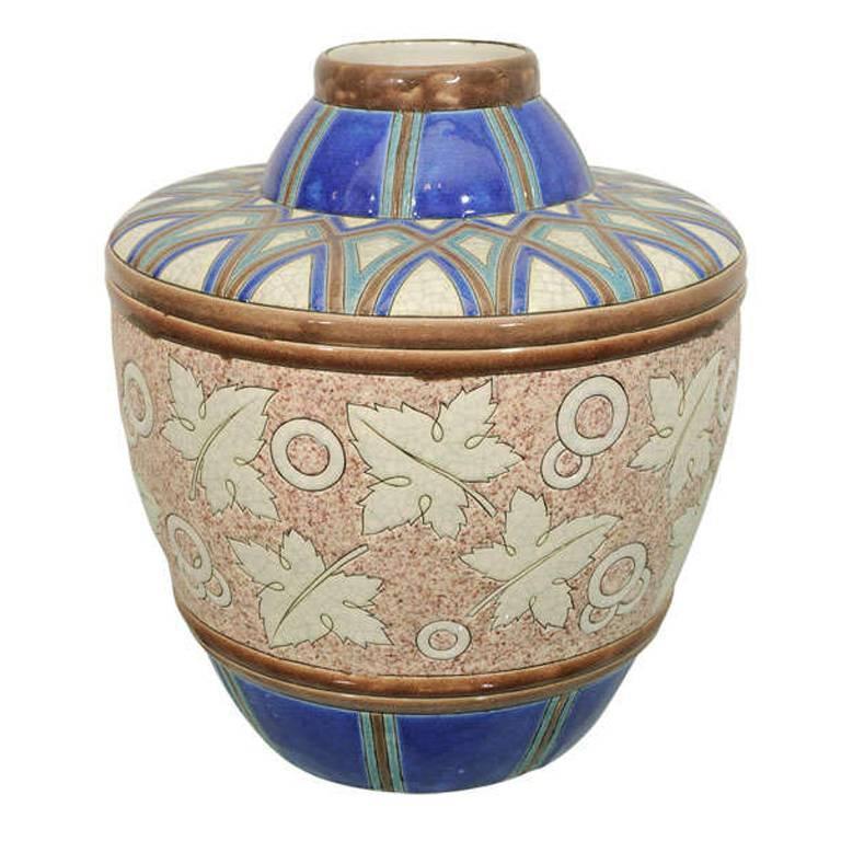 Boch Ceramic Jug Vase by Chevalier For Sale at 1stdibs