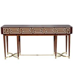 Louis XVI Style Mahogany Greek Key Console