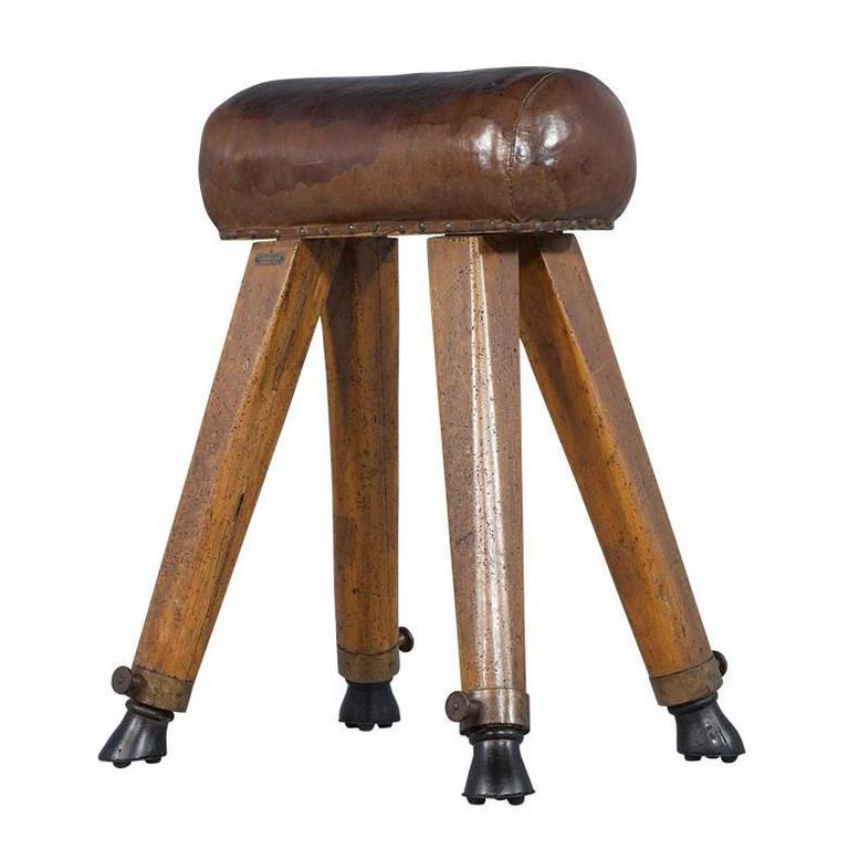 Antique French Distressed Leather Pommel Horse at 1stdibs