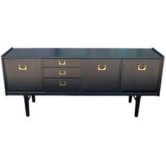 Bold Navy Dyed Sideboard with Brass Hardware