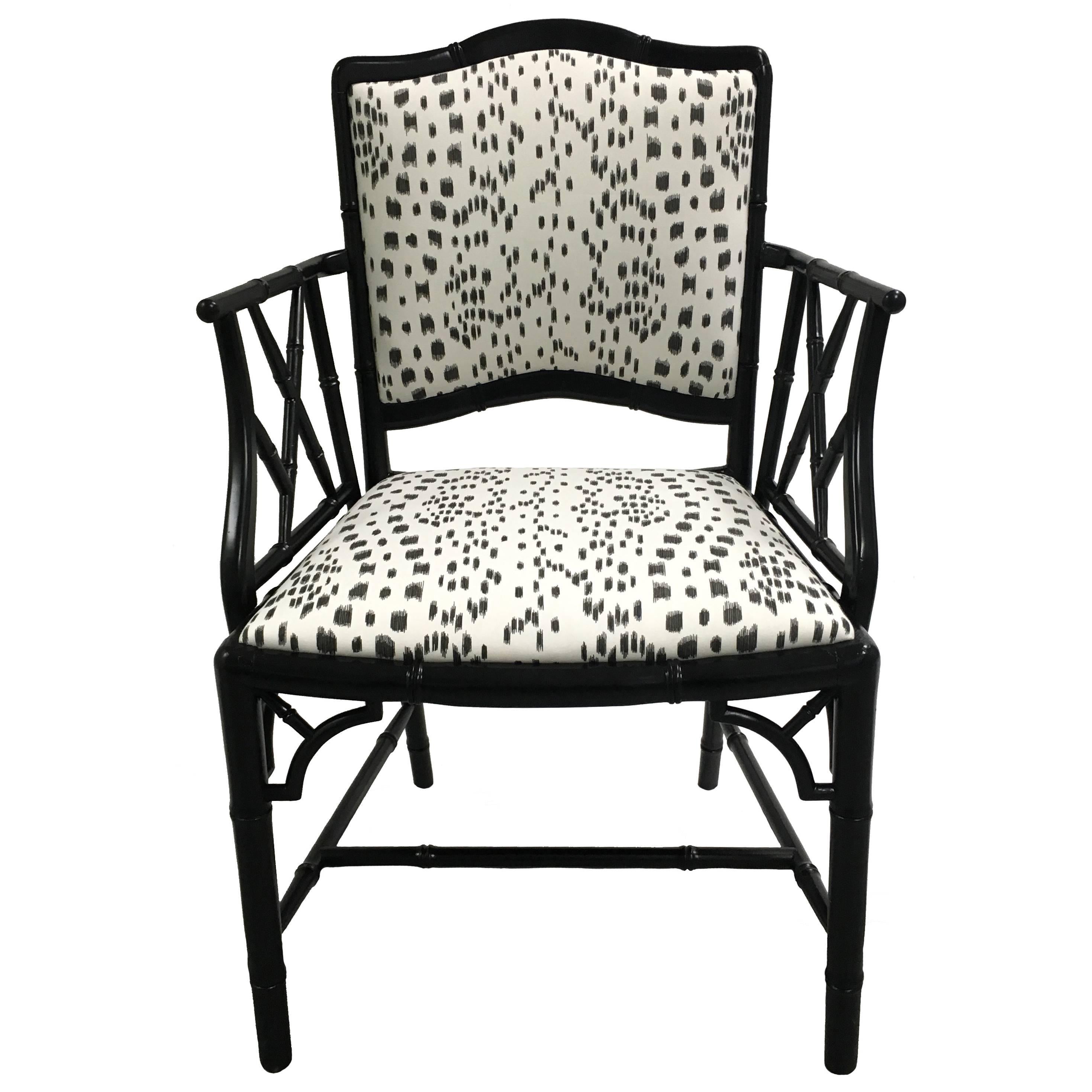 Black Faux Bamboo Brunschwig Fils Les Touches Armchair